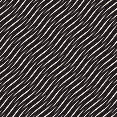 Vektör sorunsuz siyah ve beyaz elle çizilmiş dalgalı çizgiler bilmece
