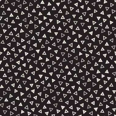 Kusursuz kaotik şablonlar. Rastgele dağılmış geometrik şekiller. Soyut retro arkaplan tasarımı