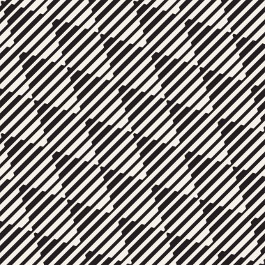 Vektör sorunsuz siyah ve beyaz noktalı çizgiler desen. Geometrik retro arka plan tasarlamak.