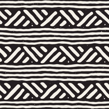 Kesintisiz geometrik doodle satırları desen siyah ve beyaz. Adstract el çekilmiş retro doku.