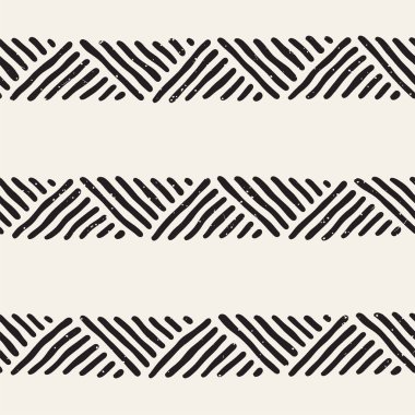Kesintisiz geometrik doodle satırları desen siyah ve beyaz. Adstract el çekilmiş retro doku.