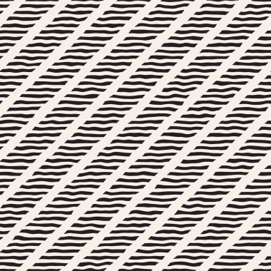 Elle çizilmiş çizgiler seamless modeli. Soyut geometrik döşeme arka plan. FreeHand siyah beyaz doku.