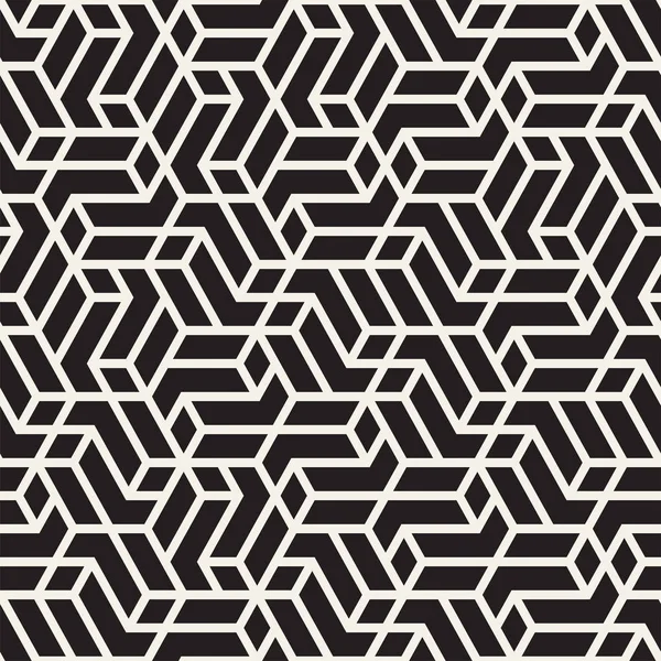 Modèle de rayures vectorielles sans couture. Texture moderne et élégante avec treillis monochrome. Grille hexagonale géométrique à répétition. Conception de treillis simple . — Image vectorielle