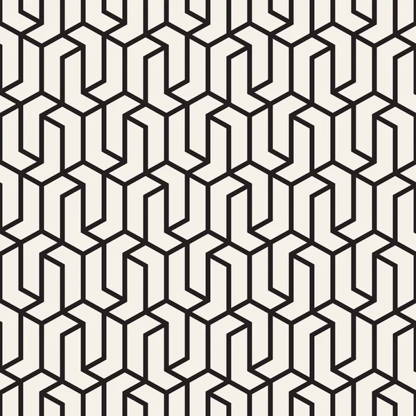 Patrón de rayas sin costura vectorial. Textura moderna y elegante con enrejado monocromo. Repetir cuadrícula geométrica hexagonal. Diseño de celosía simple . — Archivo Imágenes Vectoriales