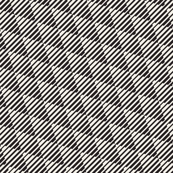 Vektor nahtlose schwarze und weiße Halbtonlinien Muster. abstraktes geometrisches Retro-Hintergrunddesign. — Stockvektor