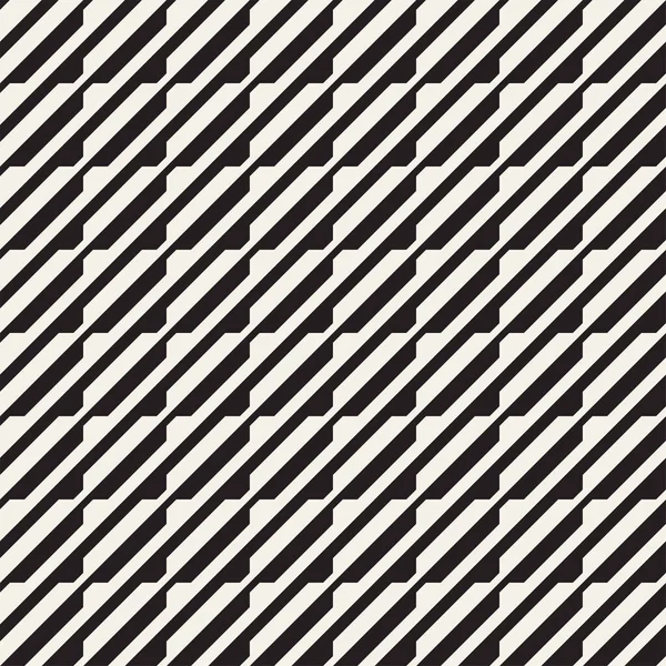 Padrão de linhas de meio-tom preto e branco sem costura vetorial. Design de fundo retro geométrico abstrato . — Vetor de Stock