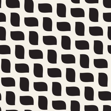 Dalgalı çizgiler desen vektör sorunsuz siyah ve beyaz el çekilmiş