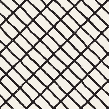 Elle çizilmiş stil seamless modeli. Soyut geometrik döşeme arka plan siyah ve beyaz. Vektör doodle hat kafes