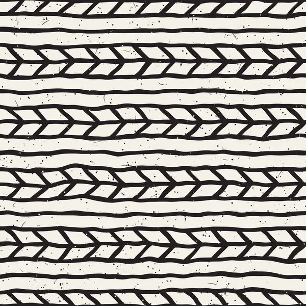Dibujado a mano patrón sin costura estilo. Fondo de baldosas geométricas abstracto en blanco y negro. Rejilla de línea de garabato vectorial — Archivo Imágenes Vectoriales