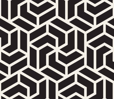 Vektör seamless modeli. Modern şık soyut doku. Geometrik şekiller çizgili öğeleri üzerinden yinelenen