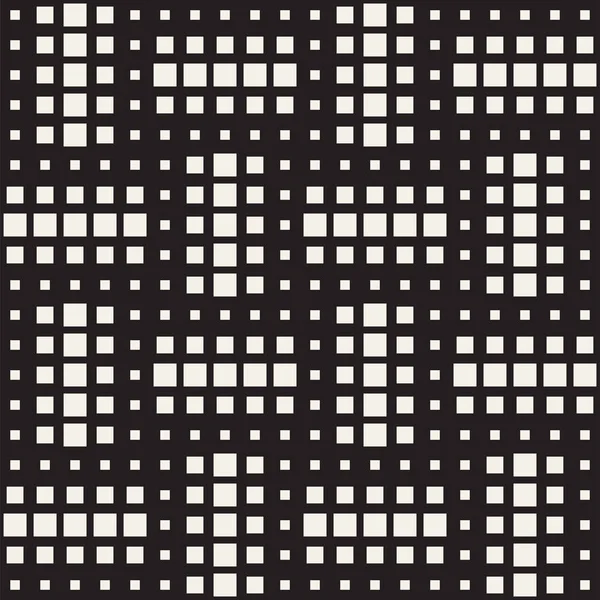 Stijlvolle halftoon patroon. Eindeloze abstracte achtergrond met willekeurige grootte vormen. Vector naadloze mozaïek patroon. — Stockvector