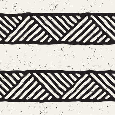 Kesintisiz geometrik doodle satırları desen siyah ve beyaz. Adstract el çekilmiş retro doku.