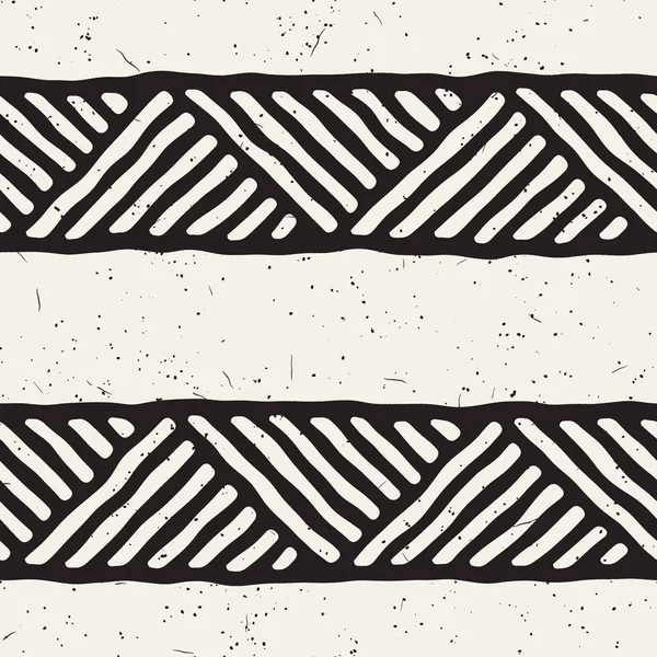 Patrón de líneas geométricas de garabatos sin costuras en blanco y negro. Textura retro dibujada a mano abstracta . — Archivo Imágenes Vectoriales
