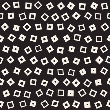 Kusursuz kaotik şablonlar. Rastgele dağılmış geometrik şekiller. Soyut retro arkaplan tasarımı