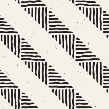 Kesintisiz geometrik doodle satırları desen siyah ve beyaz. Adstract el çekilmiş retro doku.