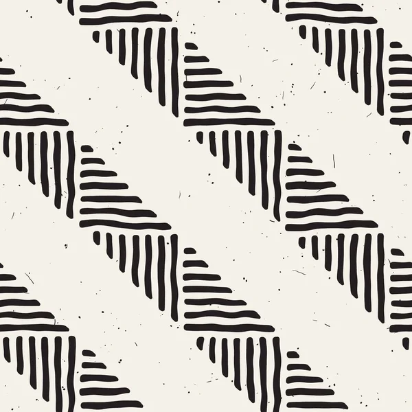 Varrat nélküli geometriai doodle sorok mintás fekete-fehér. Adstract kézzel rajzolt retro textúra. — Stock Vector