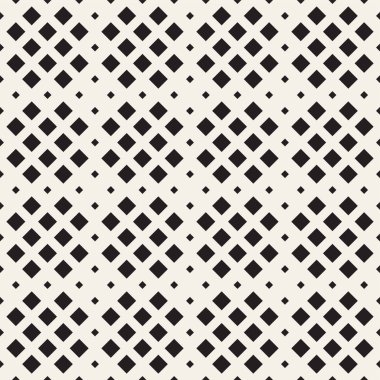 Şık noktalı resim doku. Rasgele boyutu şekillerle sonsuz arka plan. Vektör seamless modeli.