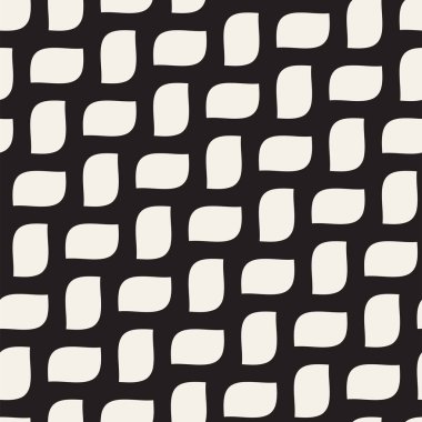 Dalgalı çizgiler desen vektör sorunsuz siyah ve beyaz el çekilmiş