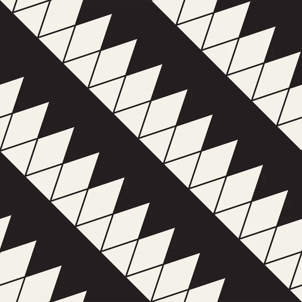 Padrão de linhas de meio-tom preto e branco sem costura vetorial. Design de fundo retro geométrico abstrato . — Vetor de Stock