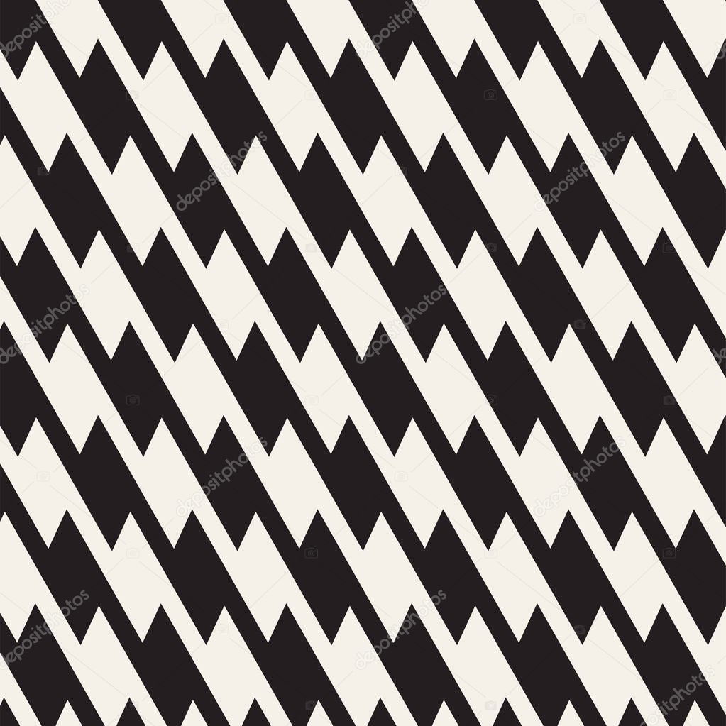 Zigzag lines surface. Jagged stripes seamless pattern. Vector design with waves. Repeated chevrons wallpaper ornament.
