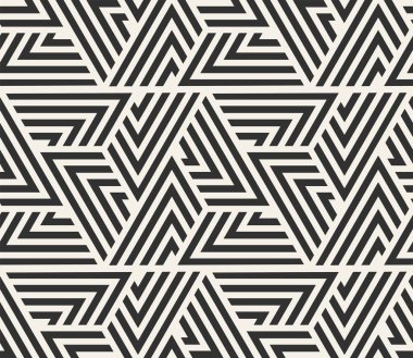 Vektör kesintisiz çizgiler desen. Modern şık üçgen şekiller doku. Geometrik fayans yinelenen