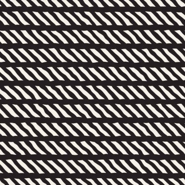 Elle çizilmiş çizgiler seamless modeli. Soyut geometrik döşeme arka plan. FreeHand siyah beyaz doku.