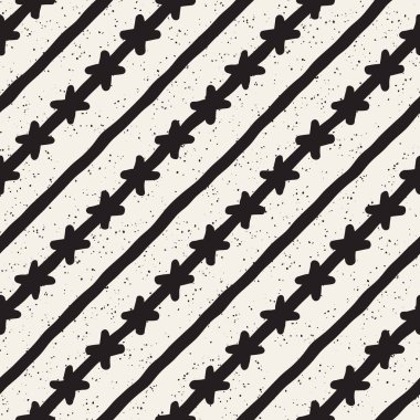 Elle çizilmiş stil etnik seamless modeli. Siyah ve beyaz soyut grungy geometrik arka plan.