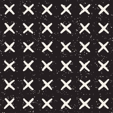 Elle çizilmiş stil etnik seamless modeli. Siyah ve beyaz soyut grungy geometrik arka plan.