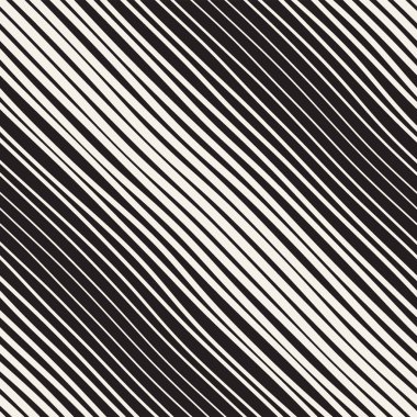 Vektörsüz Siyah ve Beyaz El Çapraz Dalgalı Çizgiler Deseni. Özet Freehand Arkaplan Tasarımı