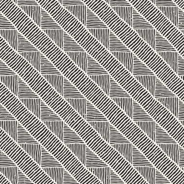 Kesintisiz geometrik doodle satırları desen siyah ve beyaz. Adstract el çekilmiş retro doku.