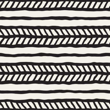 Elle çizilmiş stil seamless modeli. Soyut geometrik döşeme arka plan siyah ve beyaz. Vektör doodle hat kafes
