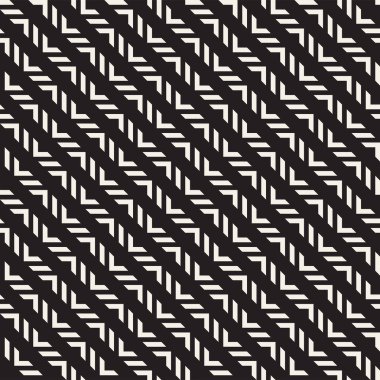 Sorunsuz etnik çizgiler desen. Siyah ve beyaz geometrik desen. Vektör tasarımı için yazdırma.