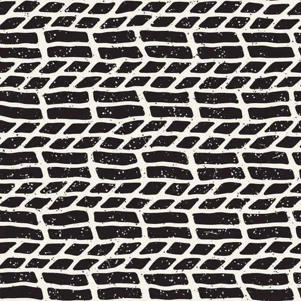 Padrão sem costura estilo desenhado à mão. Plano de fundo geométrico abstrato em preto e branco. Linha de doodle vetorial treliça — Vetor de Stock