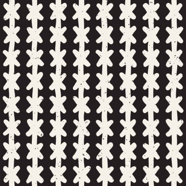 Elle çizilmiş stil etnik seamless modeli. Siyah ve beyaz soyut grungy geometrik arka plan.