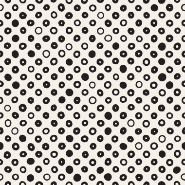 El çekilmiş siyah beyaz mürekkep soyut seamless modeli. Vektör şık grunge doku. Dağınık geometrik şekiller boya fırça satırları