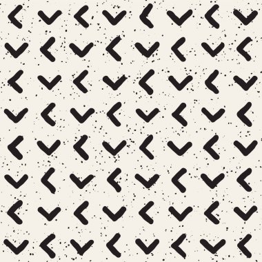 Elle çizilmiş stil etnik seamless modeli. Siyah ve beyaz soyut grungy geometrik arka plan.