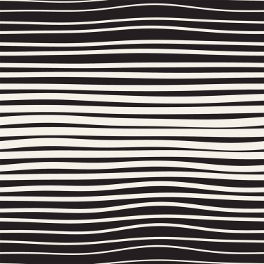 Vektörsüz Siyah ve Beyaz El Çapraz Dalgalı Çizgiler Deseni. Özet Freehand Arkaplan Tasarımı