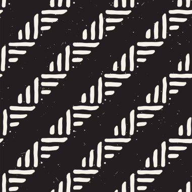 Kesintisiz geometrik çizgiler desen siyah ve beyaz. Adstract el çekilmiş retro doku.