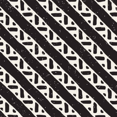 Kesintisiz geometrik çizgiler desen siyah ve beyaz. Adstract el çekilmiş retro doku.