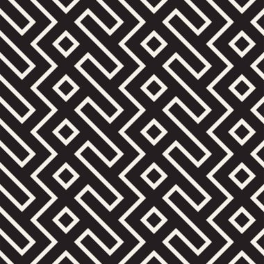 Şık çizgiler kafes. Etnik tek renkli doku. Geometrik arka plan tasarlamak. Vektör seamless modeli.