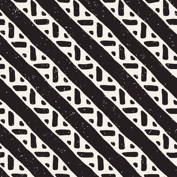 Padrão de linhas geométricas sem costura em preto e branco. Textura retro desenhada à mão adstracta . — Vetor de Stock