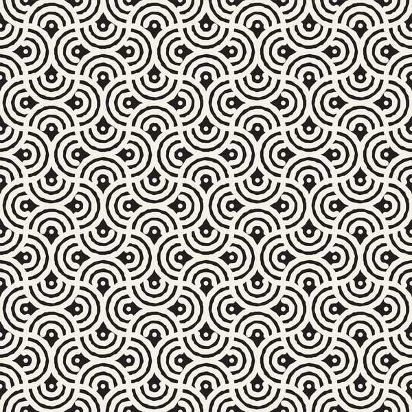 Naadloze abstract hand getekend patroon. Vector u lijnen achtergrondstructuur. Inkt penseel streken geometrisch ontwerp. — Stockvector