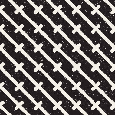 Elle çizilmiş stil etnik seamless modeli. Siyah ve beyaz soyut grungy geometrik arka plan.