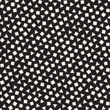 Kusursuz kaotik şablonlar. Rastgele dağılmış geometrik şekiller. Soyut retro arkaplan tasarımı