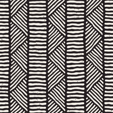 Kesintisiz geometrik çizgiler desen siyah ve beyaz. Adstract el çekilmiş retro doku.