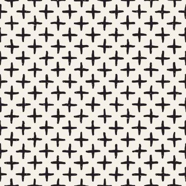 Elle çizilmiş stil etnik seamless modeli. Siyah ve beyaz soyut grungy geometrik arka plan.