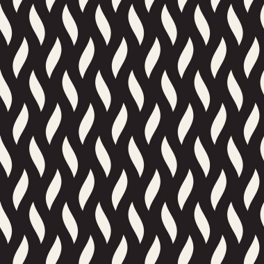 Dalgalı çizgiler desen vektör sorunsuz siyah ve beyaz el çekilmiş