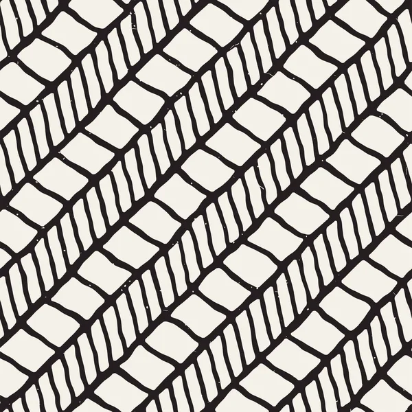 Tinta simples padrão geométrico. Monocromático fundo traços preto e branco. Textura desenhada à mão para o seu design — Vetor de Stock