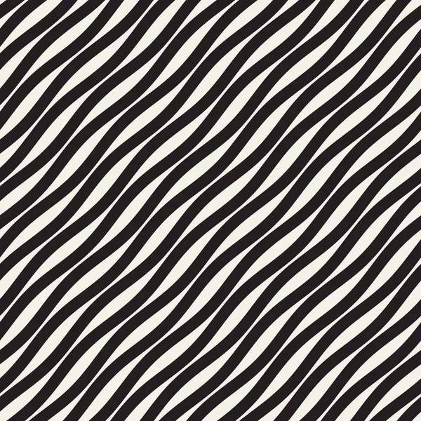 ベクトル シームレスな黒と白の波線の線パターン。抽象的な幾何学的な背景 — ストックベクタ