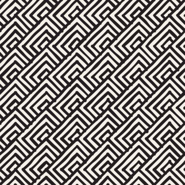 Sorunsuz soyut çizilmiş desen ver. Vektör Serbest çizgiler arka plan doku. Mürekkep fırça darbeleri geometrik tasarım.